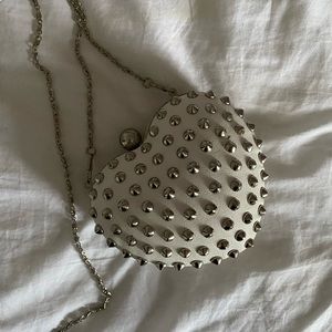 Heart studded F21 purse